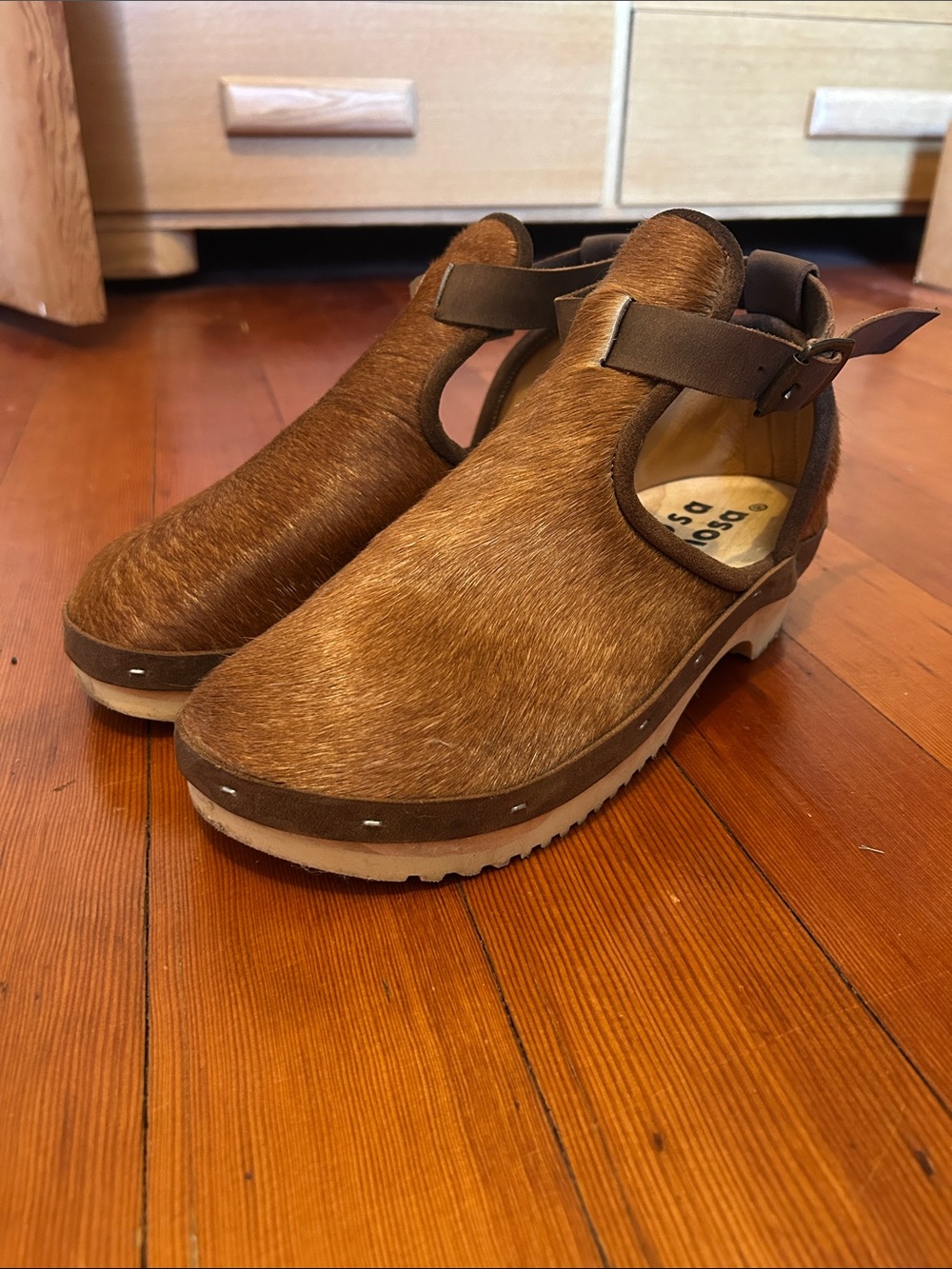 Rosa Mosa Women’s Brown Clog with Ankle Strap Cognac size 41